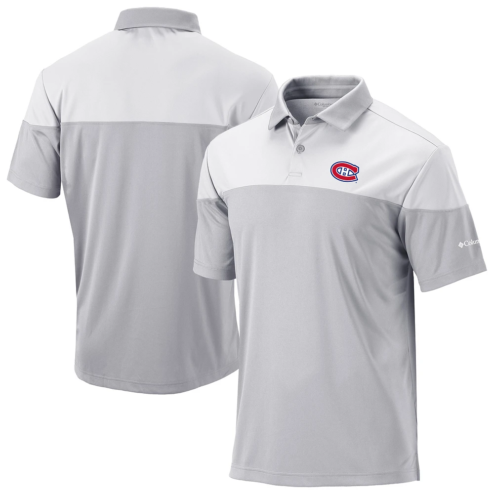 Men's Columbia Gray/White Montreal Canadiens Best Ball Omni-Wick Polo