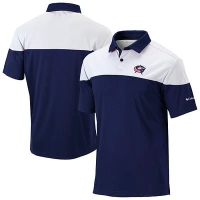 Men's Columbia Navy/White Columbus Blue Jackets Best Ball Omni-Wick Polo