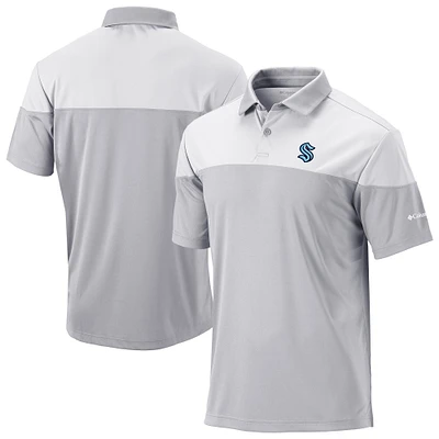 Men's Columbia Gray/White Seattle Kraken Best Ball Omni-Wick Polo
