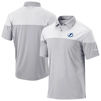 Men's Columbia Gray/White Tampa Bay Lightning Best Ball Omni-Wick Polo