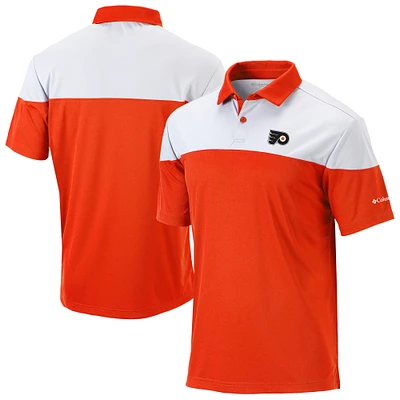 Men's Columbia Orange/White Philadelphia Flyers Best Ball Omni-Wick Polo