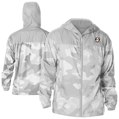 Men's Columbia Anaheim Ducks Camo Flash Challenger Omni-Shade Full-Zip Hoodie Windbreaker