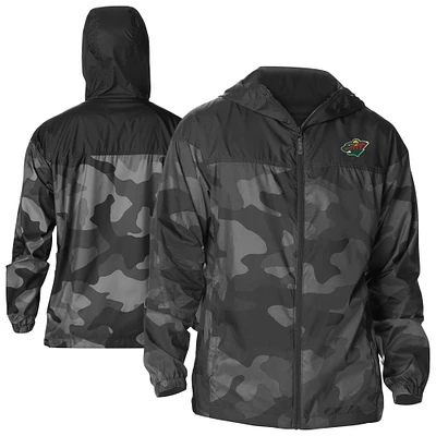 Men's Columbia Minnesota Wild Camo Flash Challenger Omni-Shade Full-Zip Hoodie Windbreaker