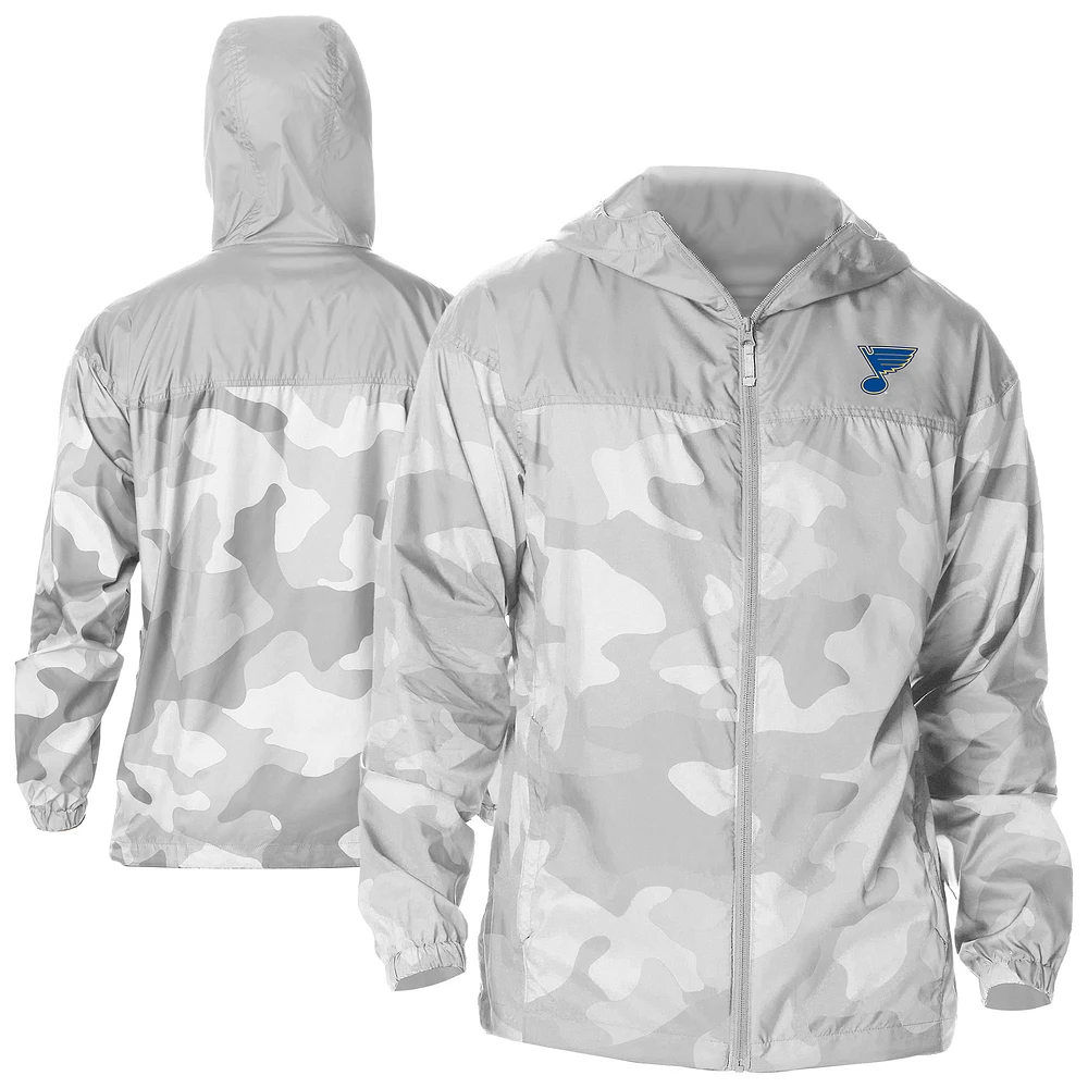 Men's Columbia St. Louis Blues Camo Flash Challenger Omni-Shade Full-Zip Hoodie Windbreaker