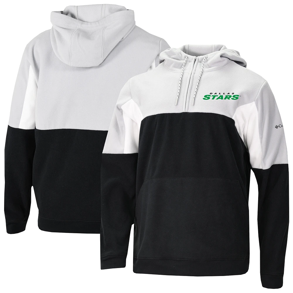 Men's Columbia Black Dallas Stars Lodge Fleece Quarter-Zip Hoodie