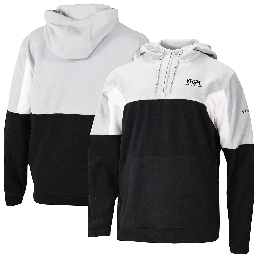 Men's Columbia Black Vegas Golden Knights Lodge Fleece Quarter-Zip Hoodie