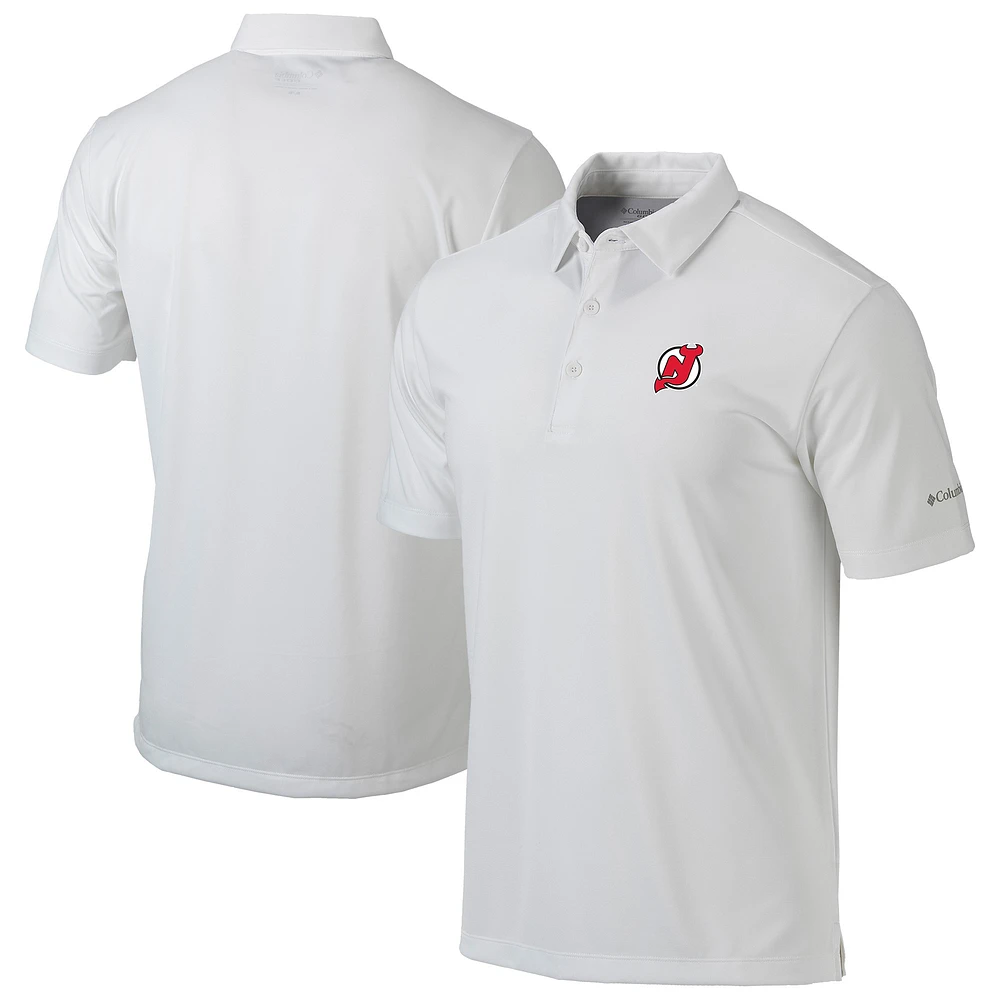 Men's Columbia White New Jersey Devils Drive Omni-Wick Polo