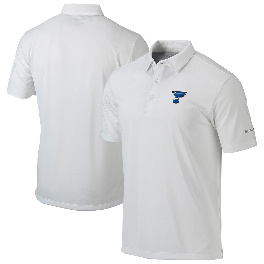 Men's Columbia White St. Louis Blues Drive Omni-Wick Polo