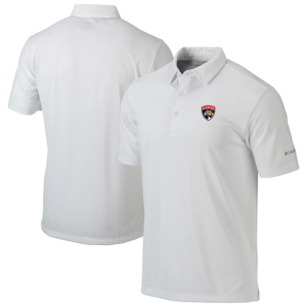 Men's Columbia White Florida Panthers Drive Omni-Wick Polo