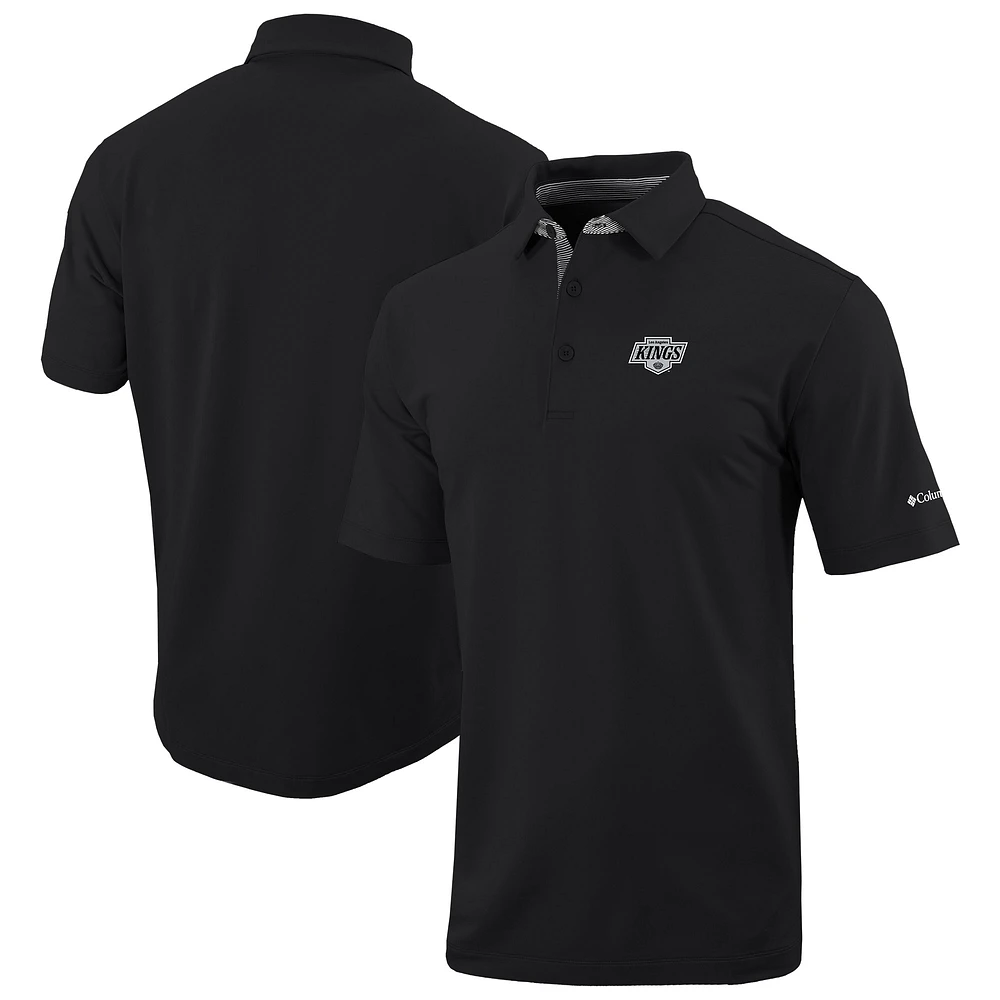 Men's Columbia Black Los Angeles Kings Even Lie Omni-Wick Polo
