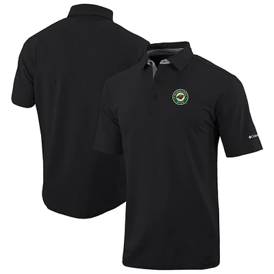 Men's Columbia Black Minnesota Wild Even Lie Omni-Wick Polo