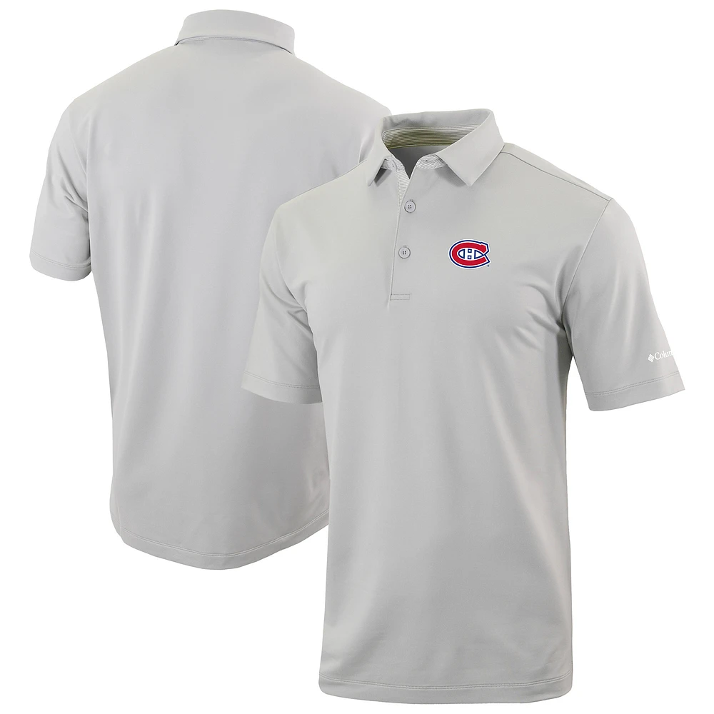 Men's Columbia Gray Montreal Canadiens Even Lie Omni-Wick Polo
