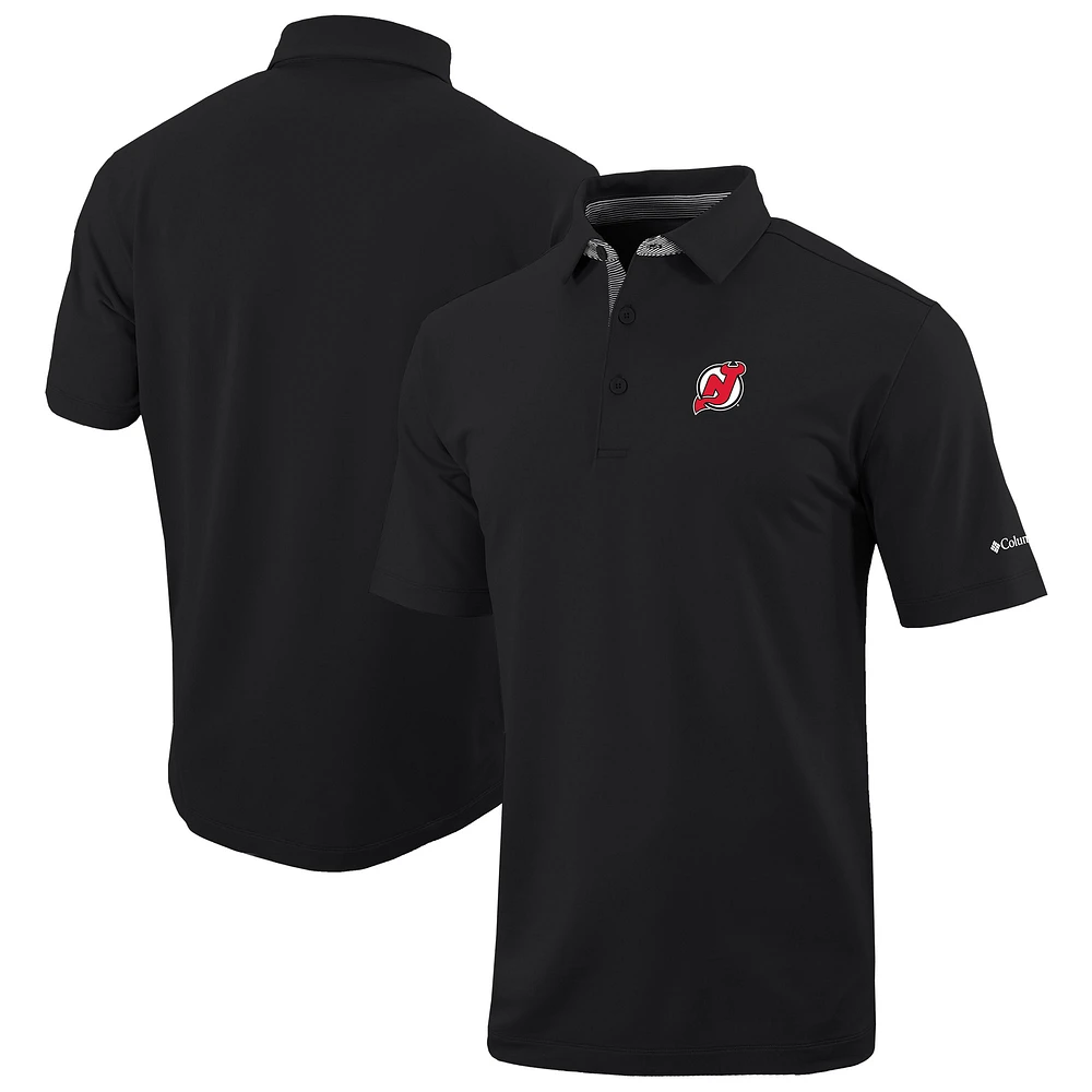 Men's Columbia Black New Jersey Devils Even Lie Omni-Wick Polo