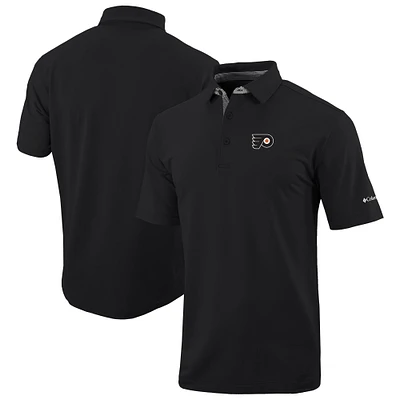 Men's Columbia Black Philadelphia Flyers Even Lie Omni-Wick Polo