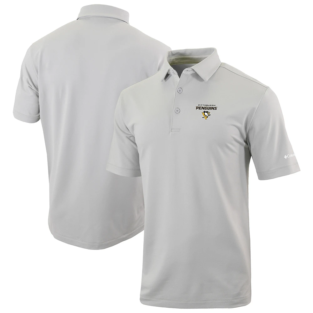 Men's Columbia Gray Pittsburgh Penguins Even Lie Omni-Wick Polo