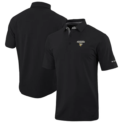 Men's Columbia Black Pittsburgh Penguins Even Lie Omni-Wick Polo