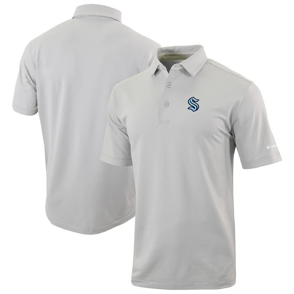 Men's Columbia Gray Seattle Kraken Even Lie Omni-Wick Polo