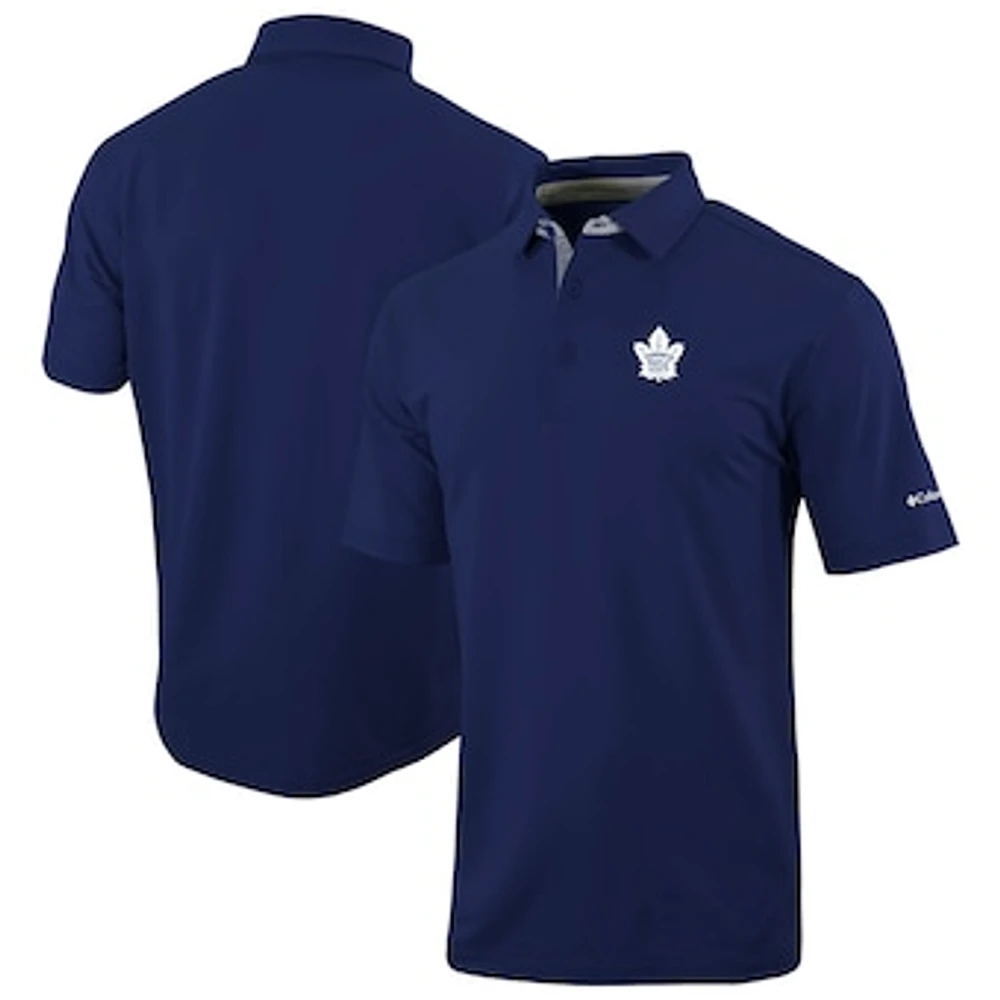 Men's Columbia Navy Toronto Maple Leafs Even Lie Omni-Wick Polo
