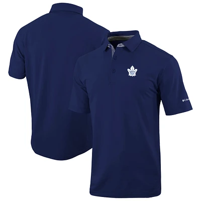 Men's Columbia Navy Toronto Maple Leafs Even Lie Omni-Wick Polo