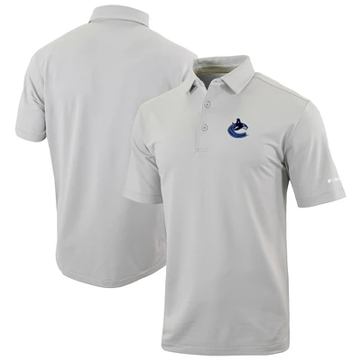 Men's Columbia Gray Vancouver Canucks Even Lie Omni-Wick Polo