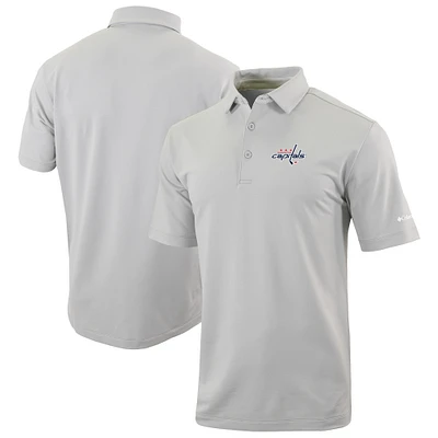 Men's Columbia Gray Washington Capitals Even Lie Omni-Wick Polo
