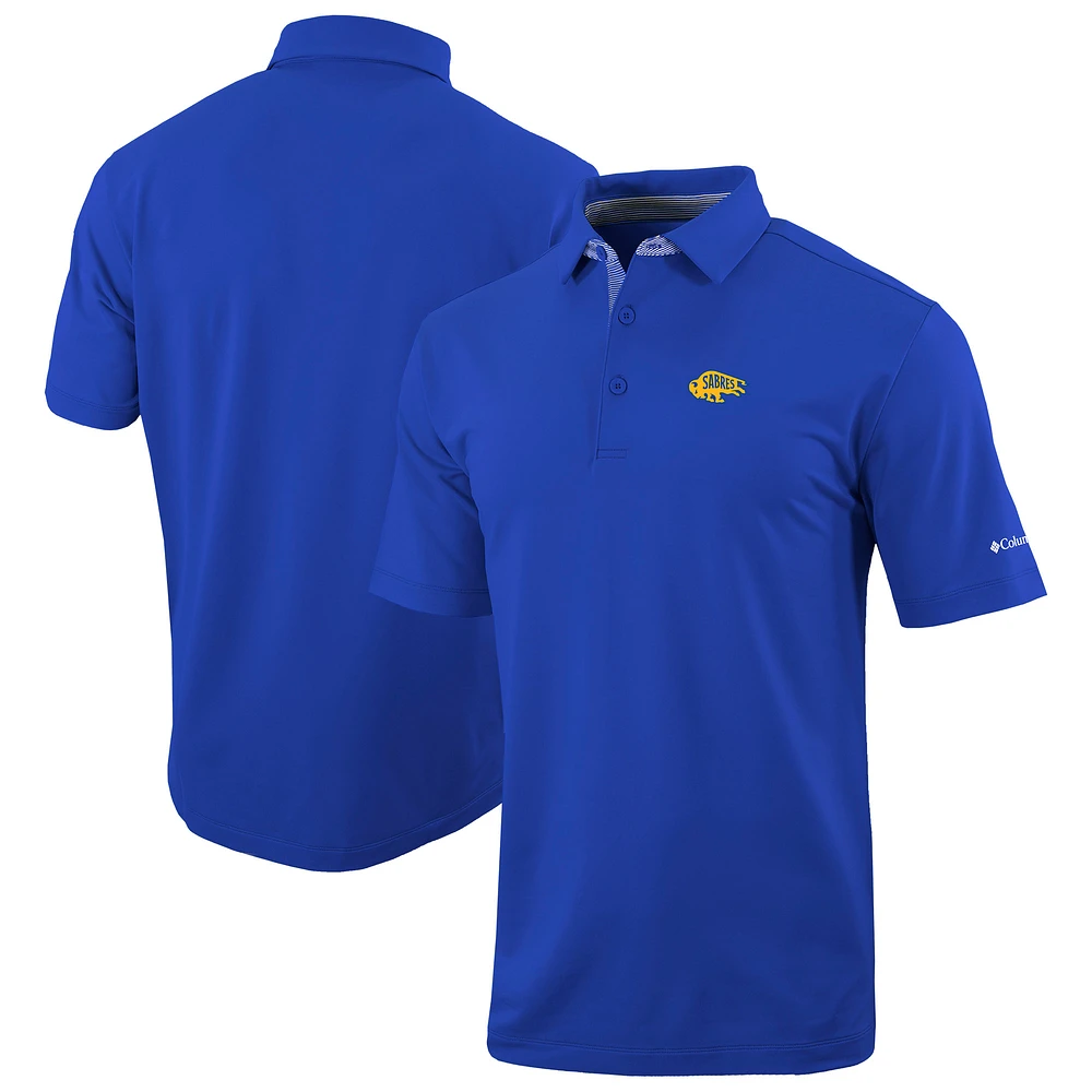 Men's Columbia Royal Buffalo Sabres Even Lie Omni-Wick Polo