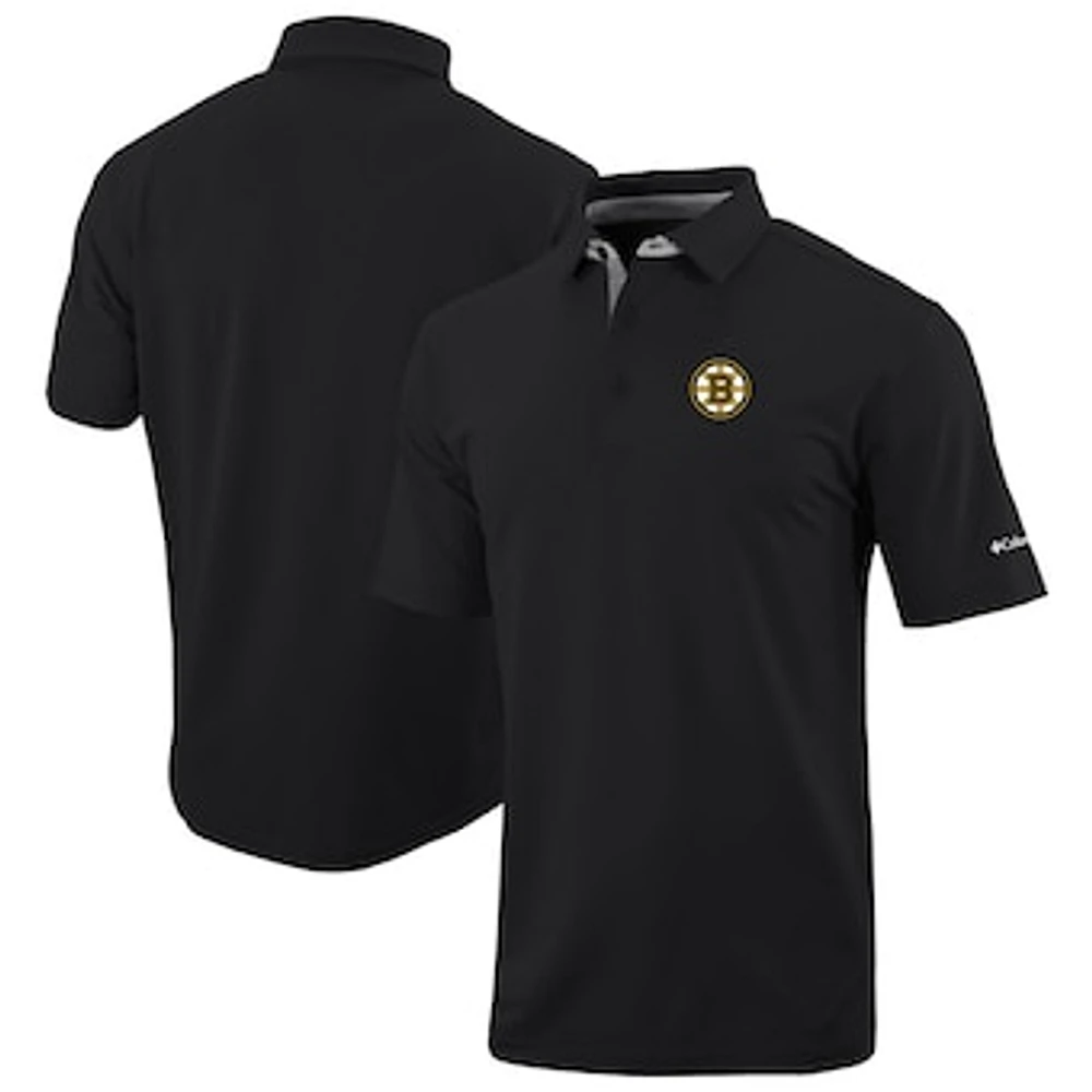 Men's Columbia Black Boston Bruins Even Lie Omni-Wick Polo