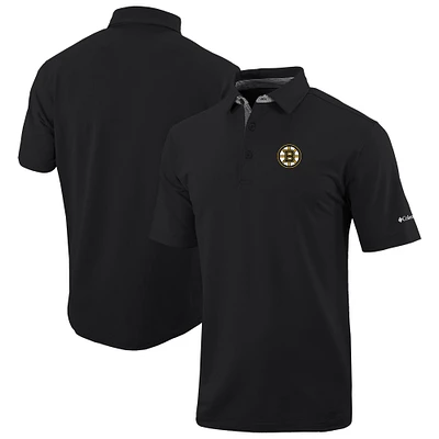 Men's Columbia Black Boston Bruins Even Lie Omni-Wick Polo