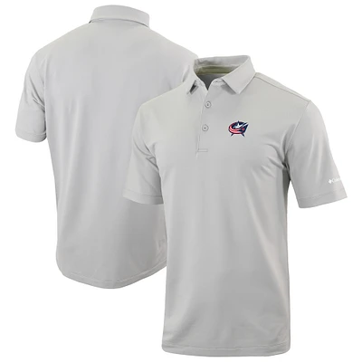 Men's Columbia Gray Columbus Blue Jackets Even Lie Omni-Wick Polo