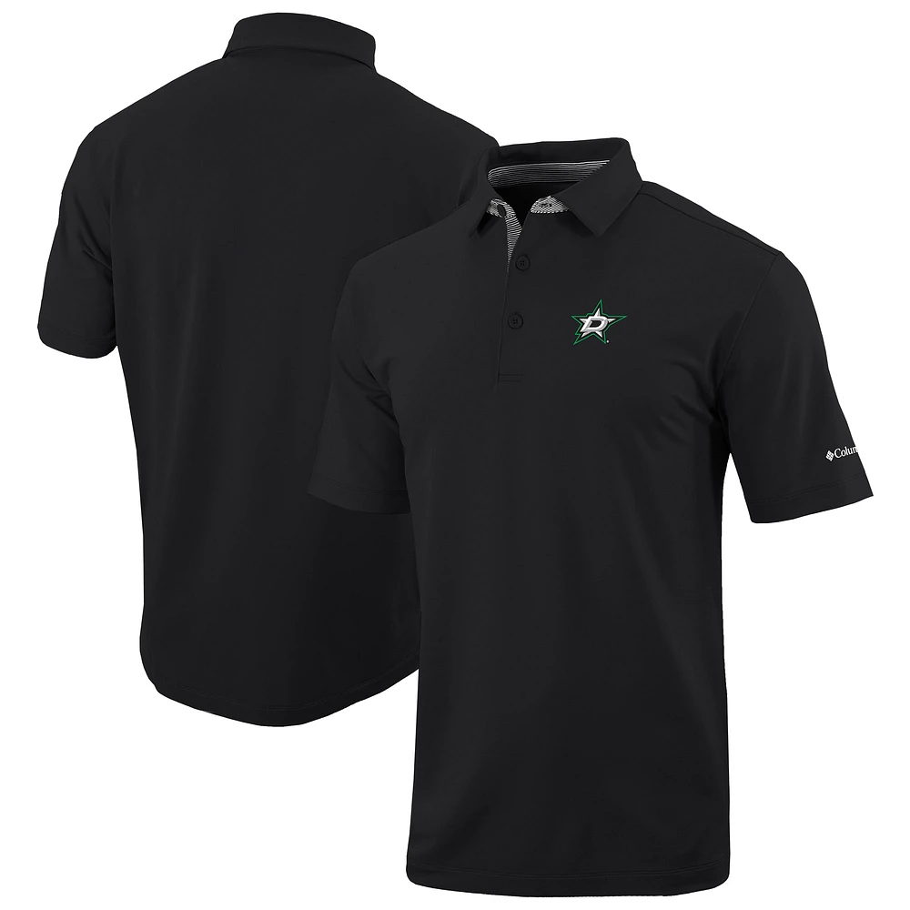 Men's Columbia Black Dallas Stars Even Lie Omni-Wick Polo