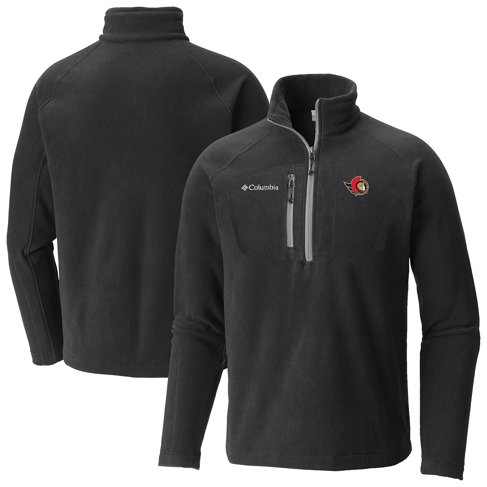 Men's Columbia Black Ottawa Senators Fast Trek III Raglan Half-Zip Fleece Jacket