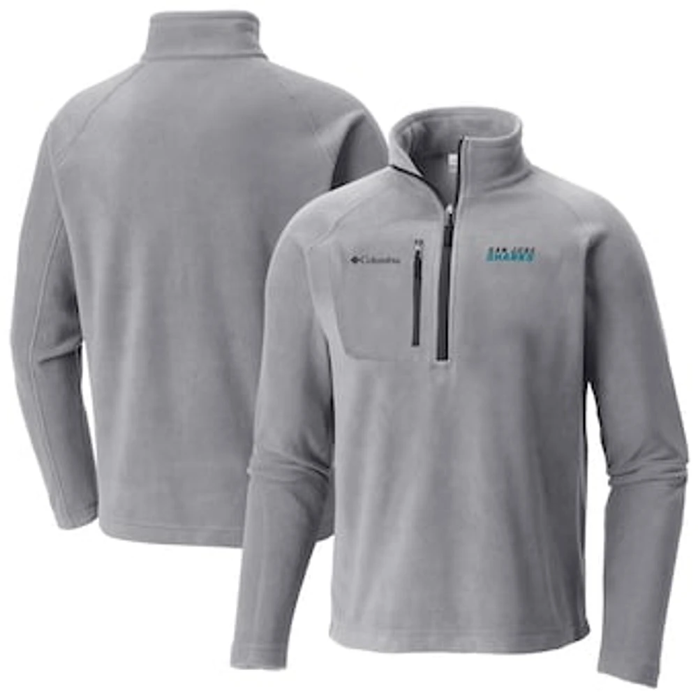 Men's Columbia Gray San Jose Sharks Fast Trek III Raglan Half-Zip Fleece Jacket