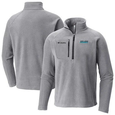Men's Columbia Gray San Jose Sharks Fast Trek III Raglan Half-Zip Fleece Jacket