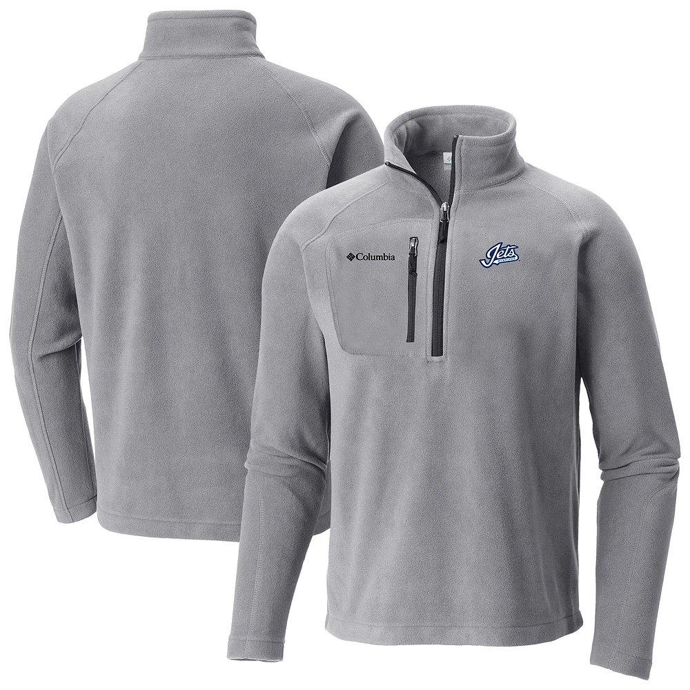 Men's Columbia Gray Winnipeg Jets Fast Trek III Raglan Half-Zip Fleece Jacket