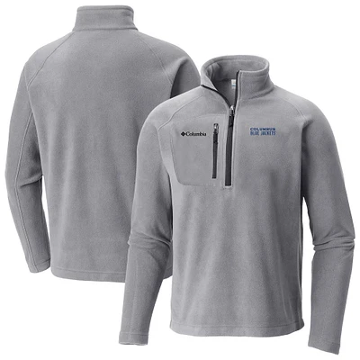 Men's Columbia Gray Columbus Blue Jackets Fast Trek III Raglan Half-Zip Fleece Jacket