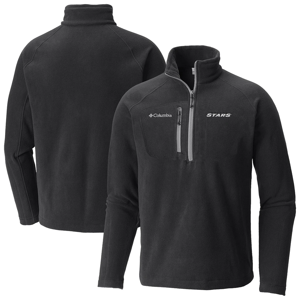 Men's Columbia Black Dallas Stars Fast Trek III Raglan Half-Zip Fleece Jacket