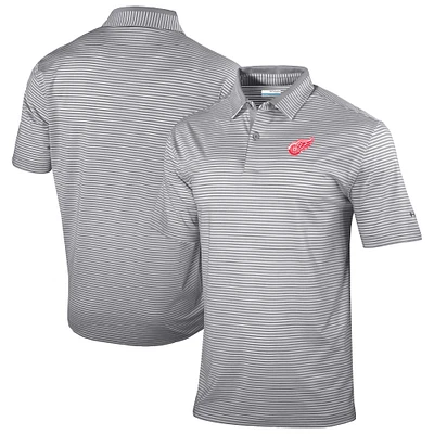 Men's Columbia Gray Detroit Red Wings Golden Hills Omni-Wick Polo