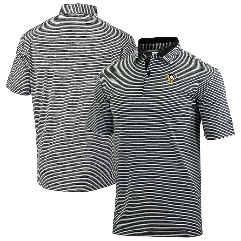 Men's Columbia Black Pittsburgh Penguins Golden Hills Omni-Wick Polo