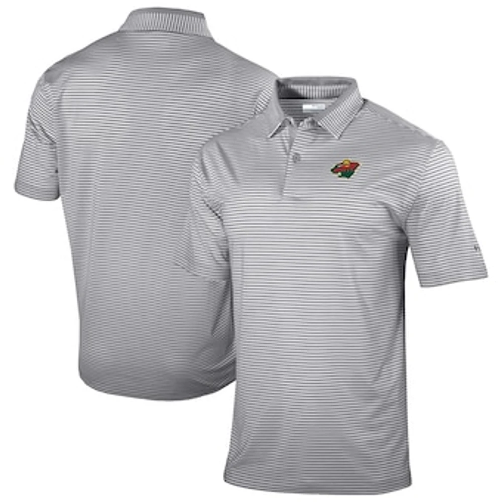 Men's Columbia Gray Minnesota Wild Golden Hills Omni-Wick Polo