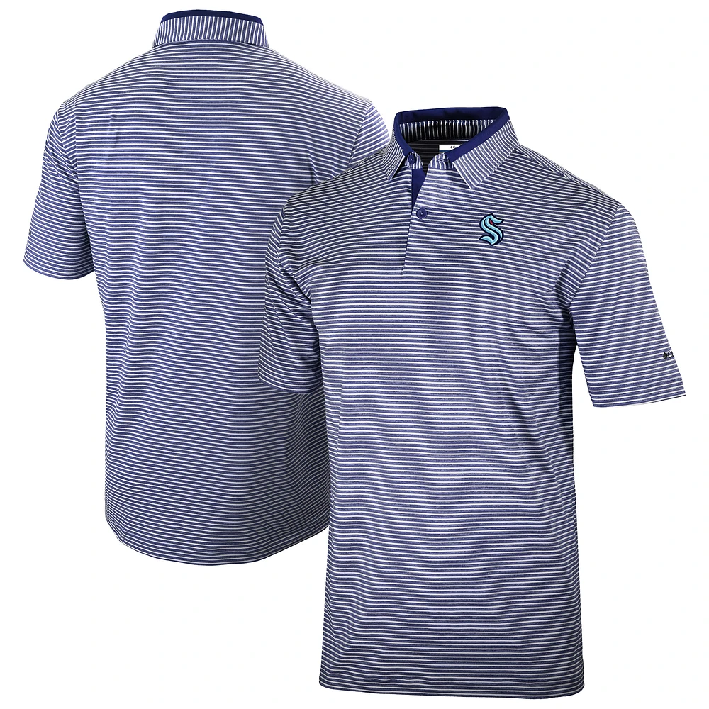Men's Columbia Deep Sea Blue Seattle Kraken Golden Hills Omni-Wick Polo