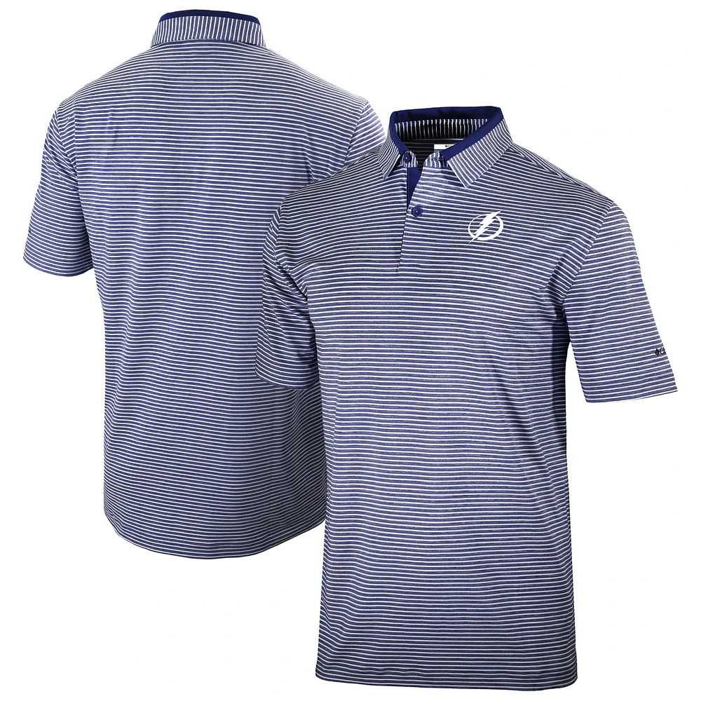 Men's Columbia Navy Tampa Bay Lightning Golden Hills Omni-Wick Polo