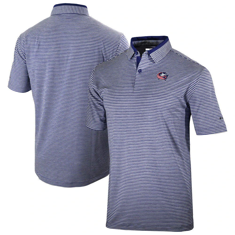 Men's Columbia Navy Columbus Blue Jackets Golden Hills Omni-Wick Polo