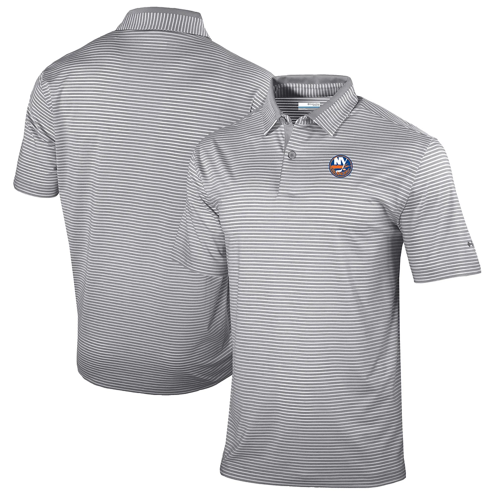 Men's Columbia Gray New York Islanders Golden Hills Omni-Wick Polo