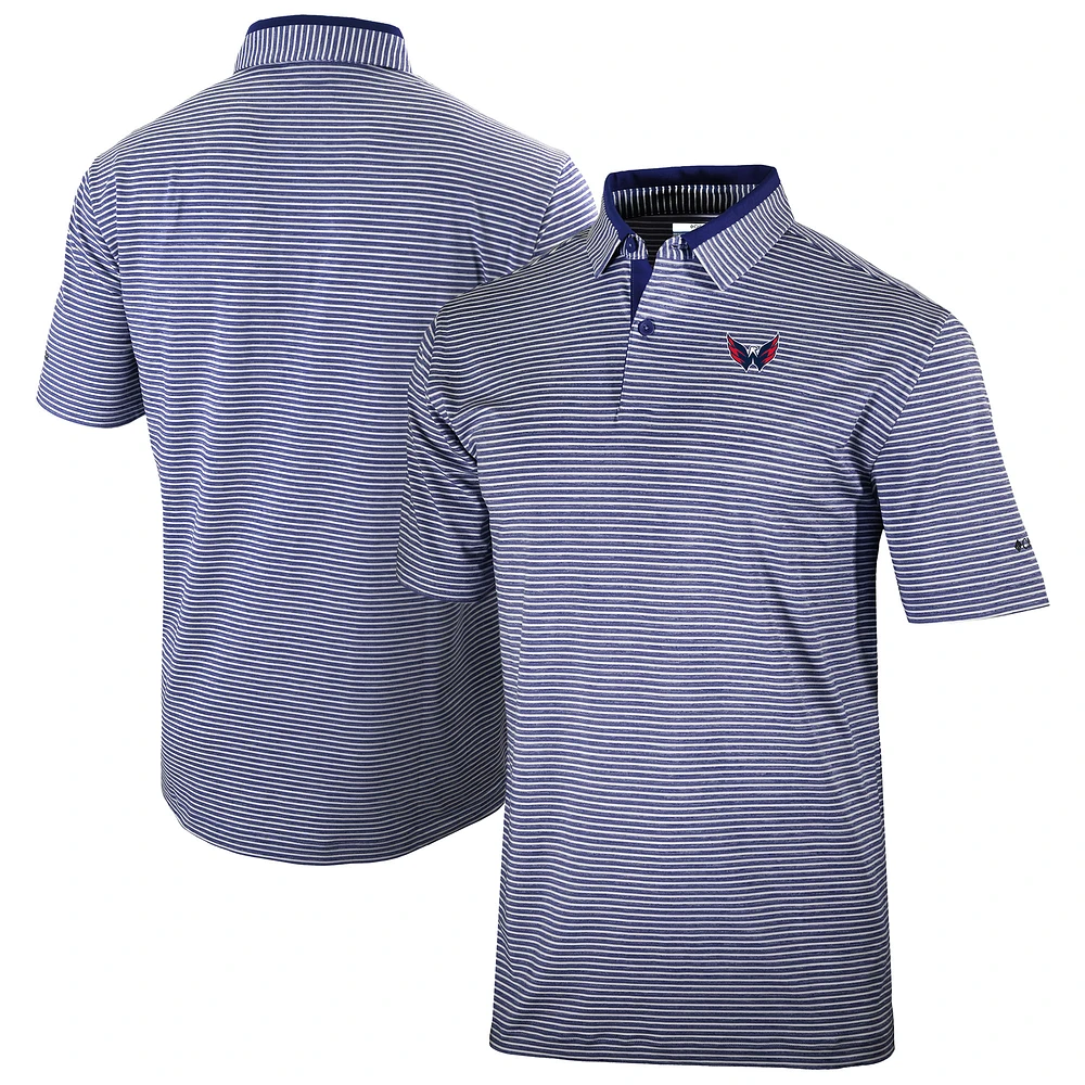 Men's Columbia Navy Washington Capitals Golden Hills Omni-Wick Polo