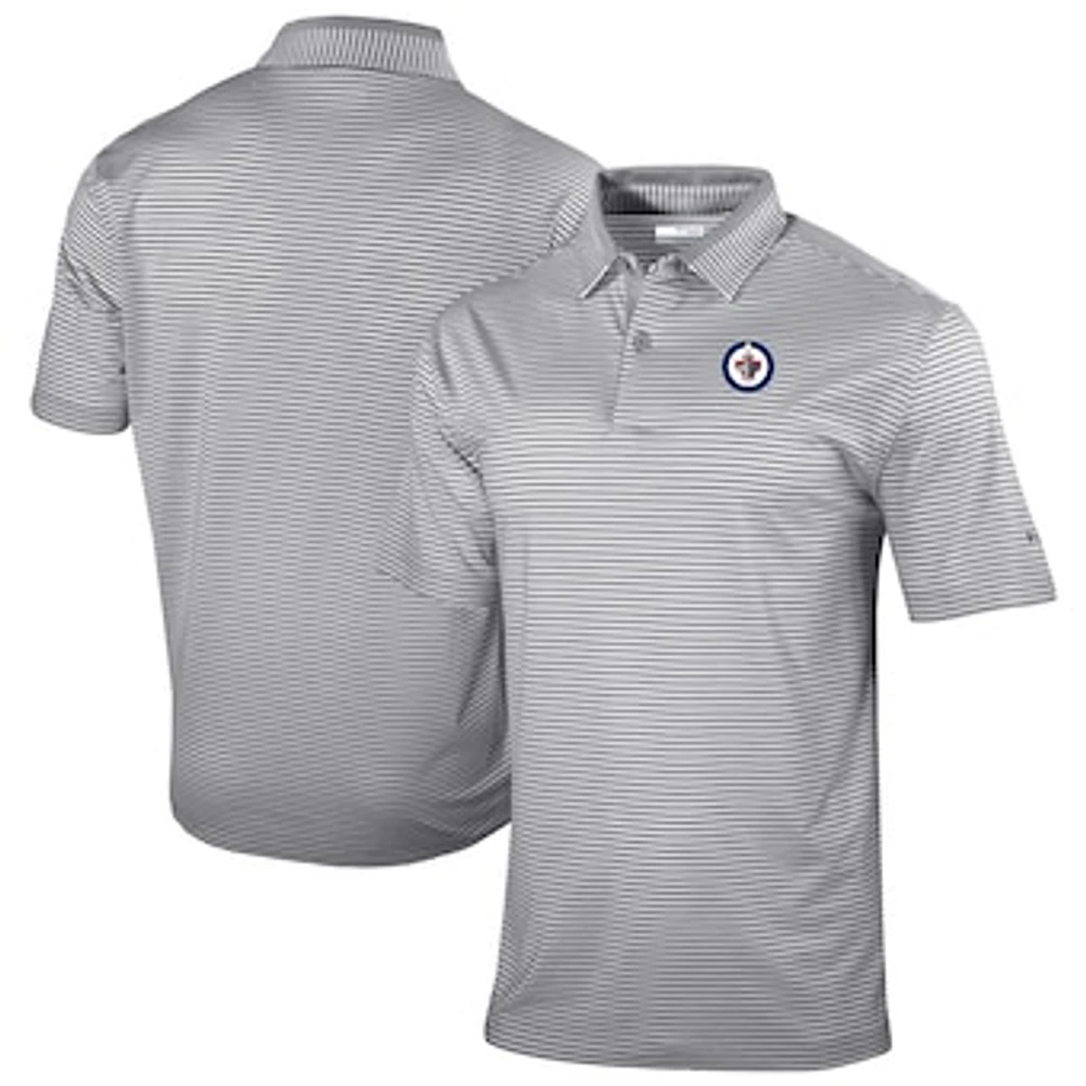 Men's Columbia Gray Winnipeg Jets Golden Hills Omni-Wick Polo