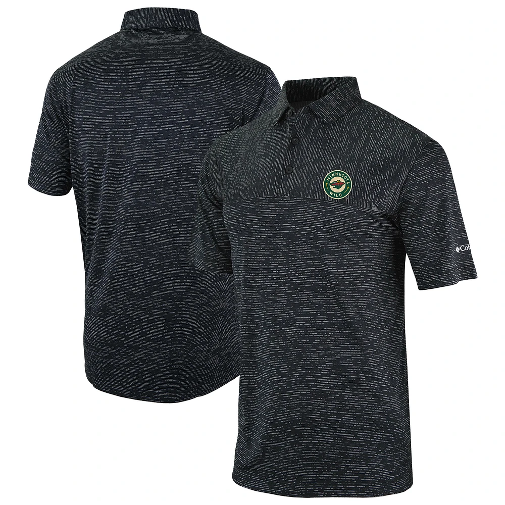 Men's Columbia Black Minnesota Wild Heading Out Polo