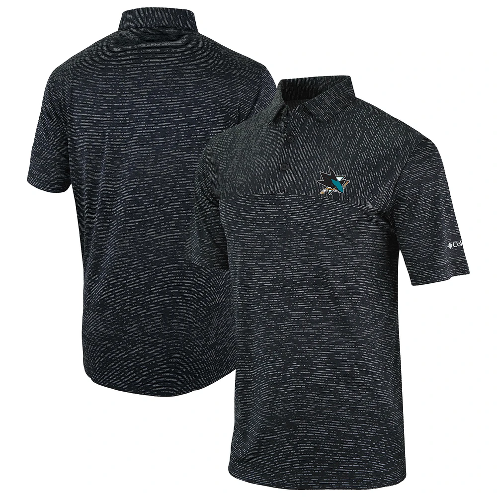 Men's Columbia Black San Jose Sharks Heading Out Polo