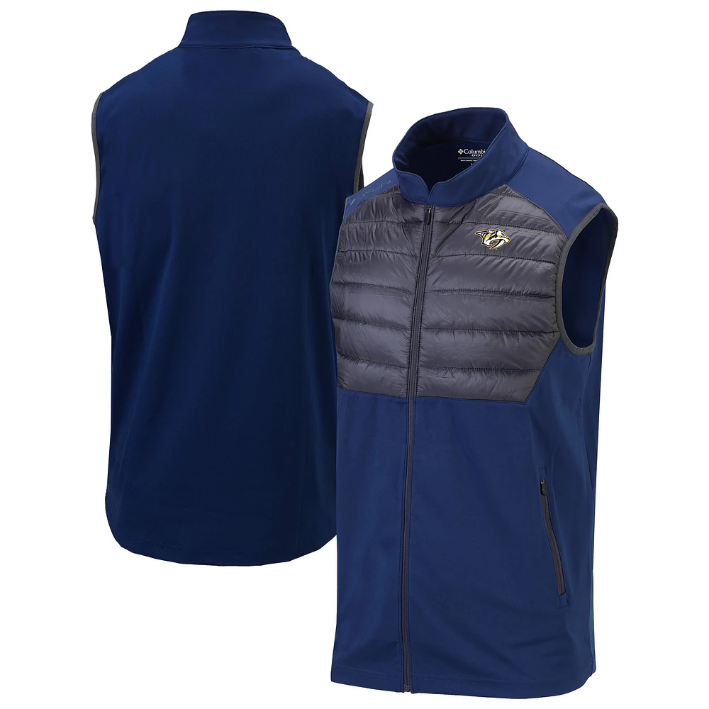 Men's Columbia Navy Nashville Predators The Element Omni-Wick Full-Zip Vest