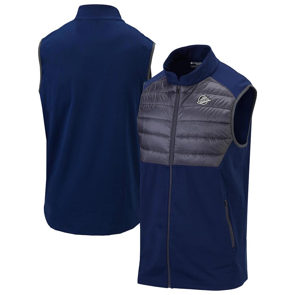 Men's Columbia Navy Vancouver Canucks The Element Omni-Wick Full-Zip Vest