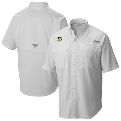 Men's Columbia Pittsburgh Penguins Tamiami Short Sleeve Omni-Wick Button-Down Shirt